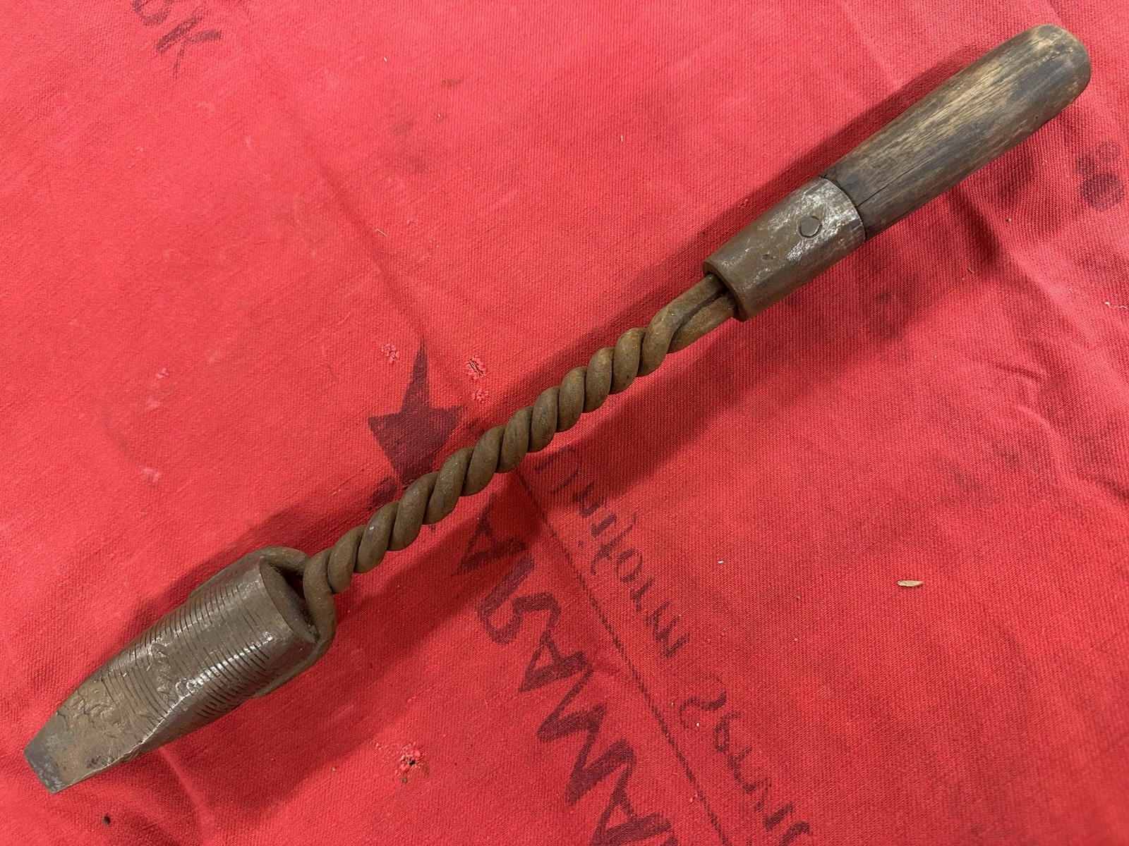 LARGE OLD ANTIQUE COPPER SOLDERING IRON – PLUMBER TINSMITH ROOFER TINKER OLD #9