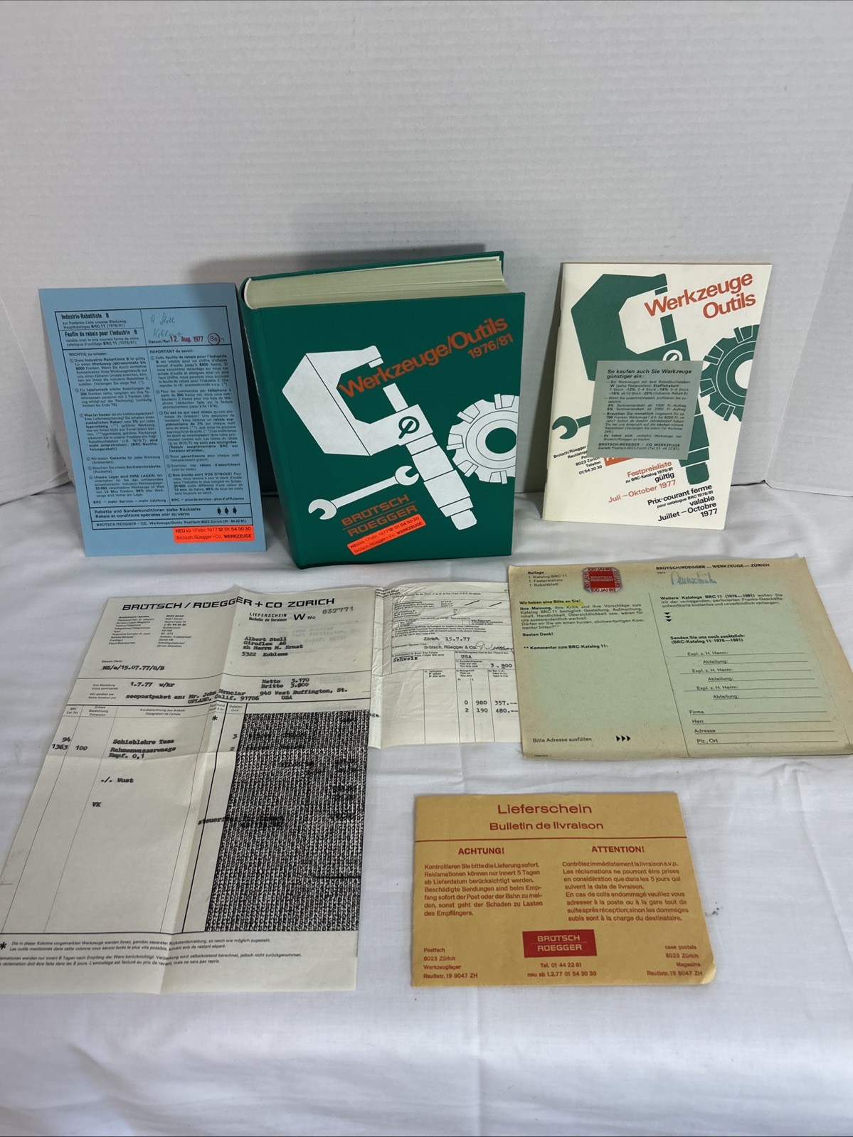 Vintage Brotsch Roegger tools/machinery catalog & Hardcover Book from 1976/81