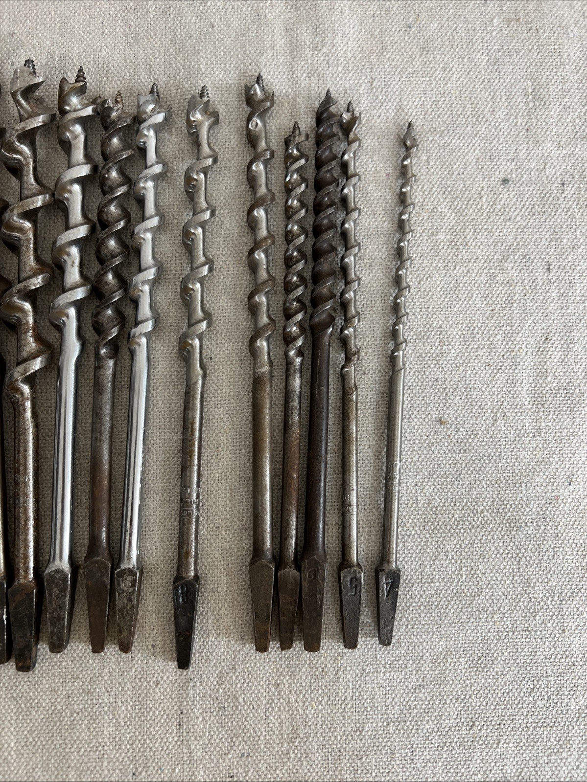 Vintage Drill Bits Various Set Of 14 Stanley, Craftsman, Irwin Made In USA