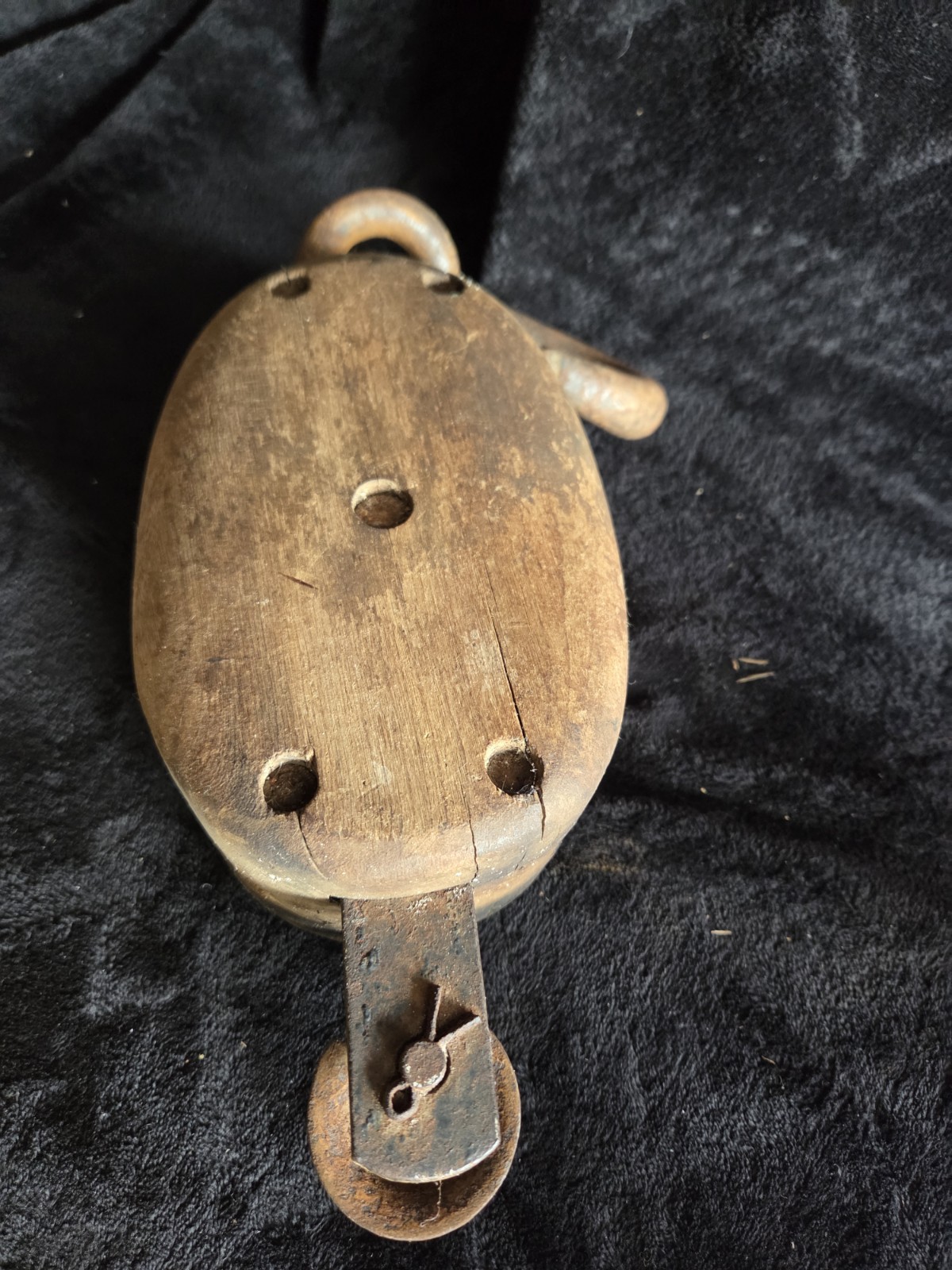 Vintage Antique Wood Steel Pulley – Barn Industrial Primitive Rustic Decor HUGE