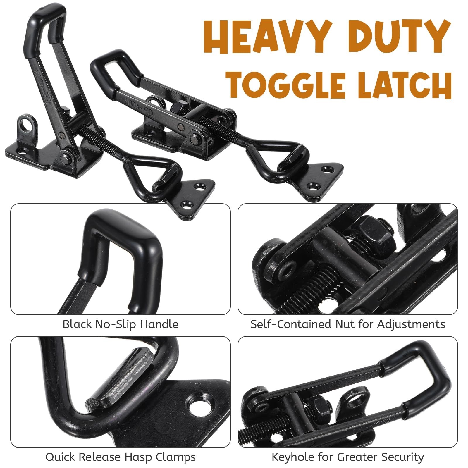 4 Pack Heavy Duty Toggle Clamp Latch,4003 Style 1320lbs Capacity Pull Clamp B…