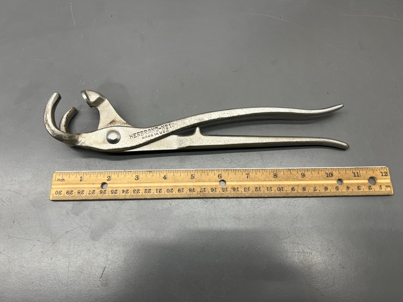(l) VINTAGE HERBRAND No. 188 HUCK BRAKE SPRING PLIERS DRUM BRAKES – VGC – USA