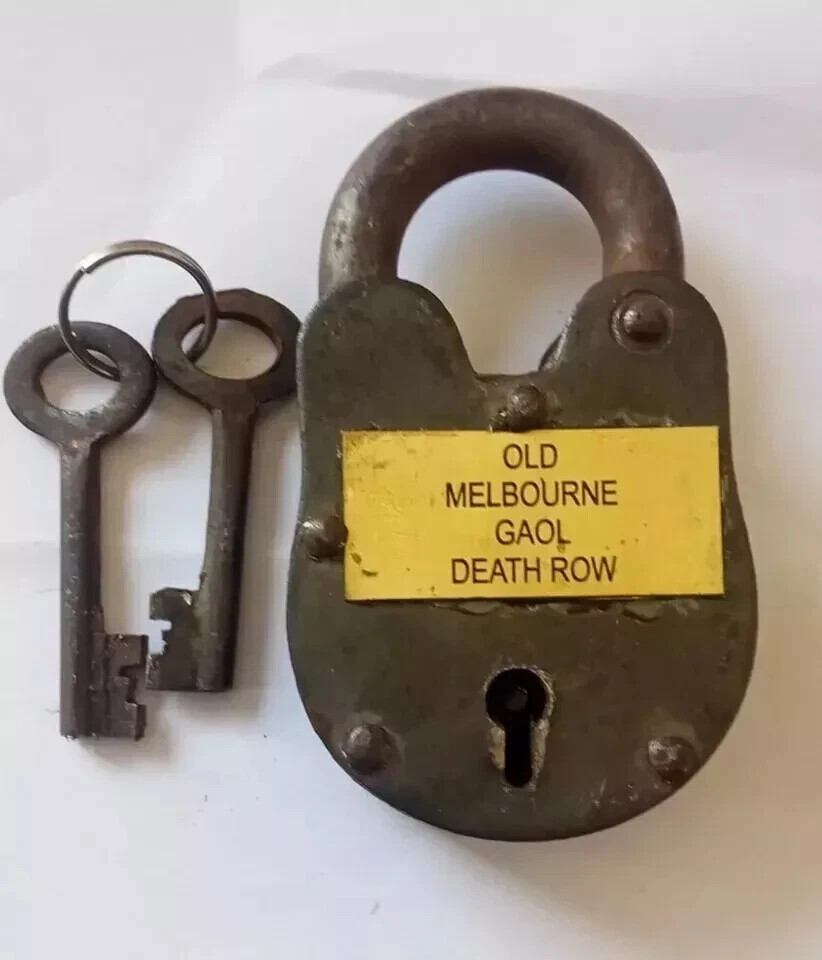 Padlock 4” Inch Old Melbourne Gaol Death Row Lock / Blacksmith Gunsmith Heavy