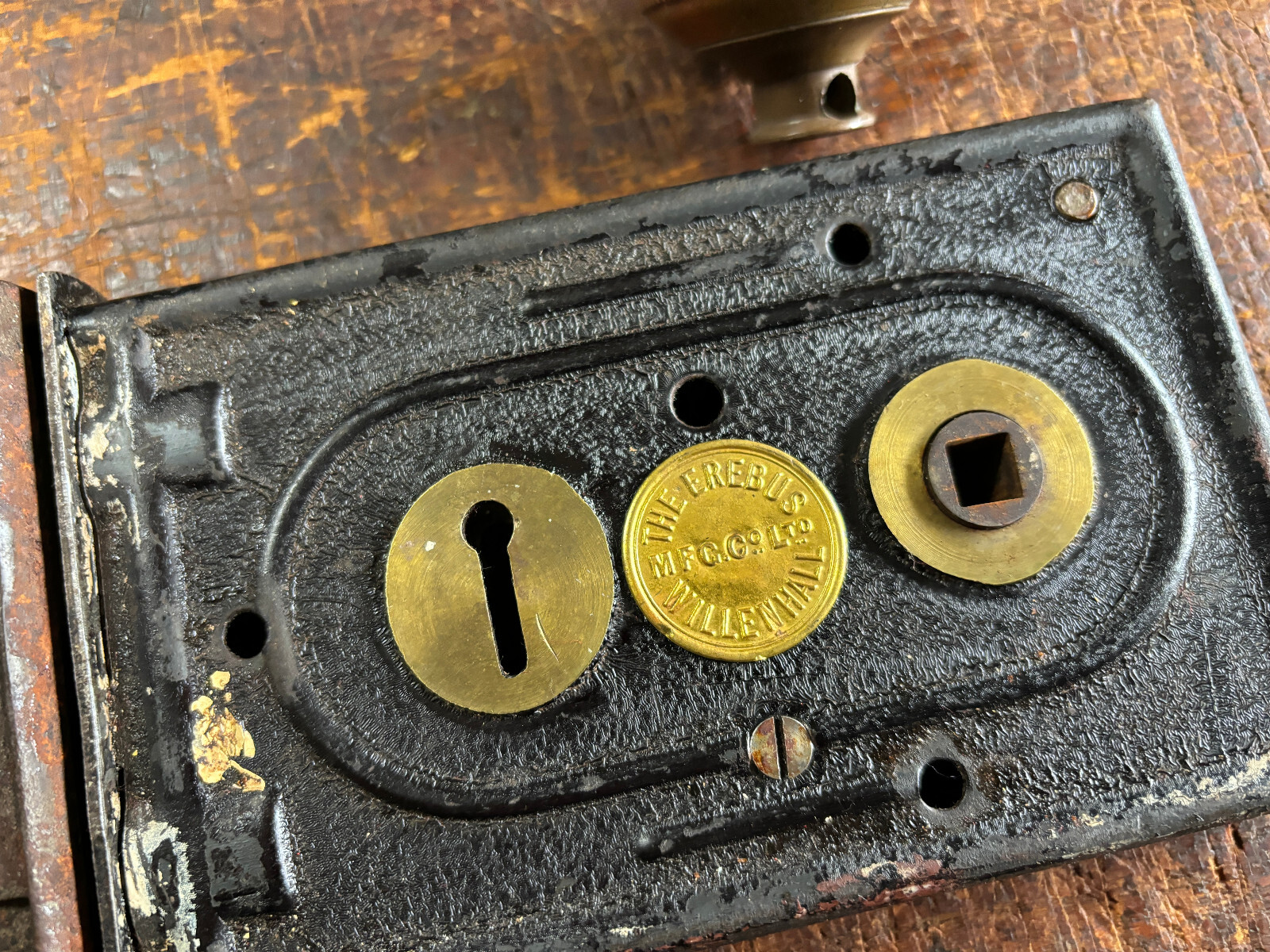 Victorian Era “THE EREBUS” Willenhall MFG Co. Door Rim Lock Made in England