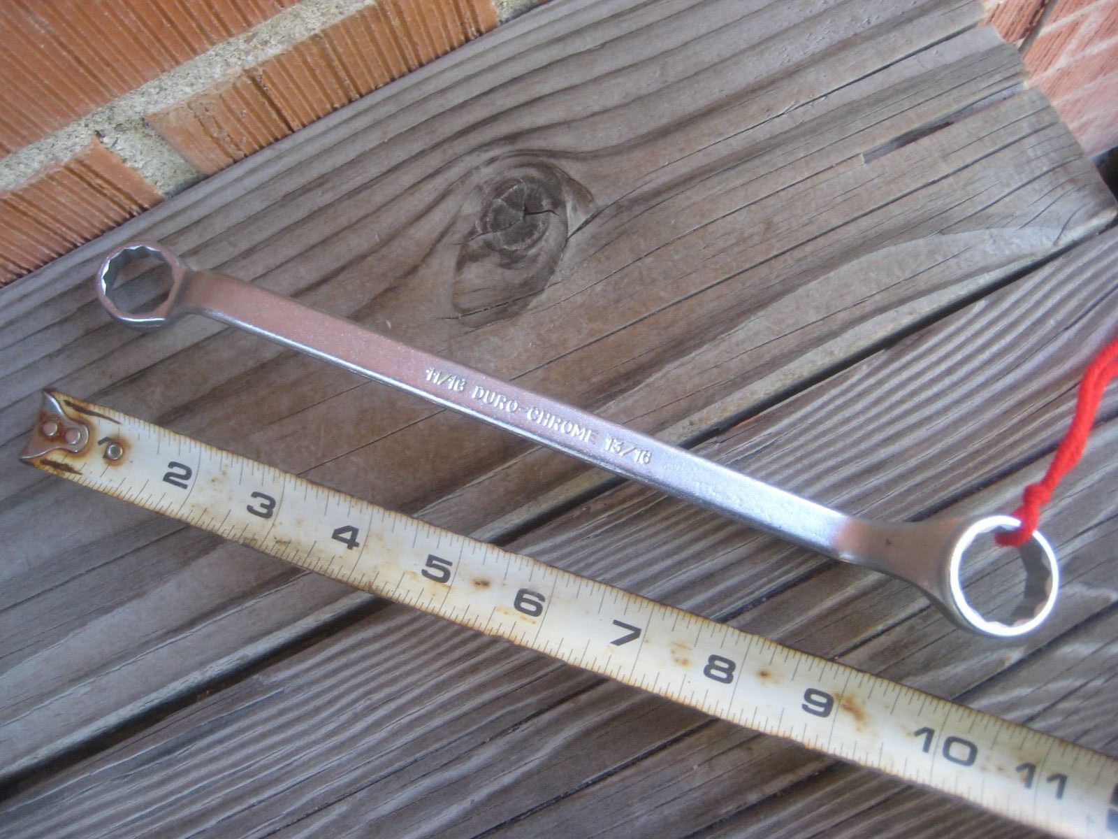 1960s DURO CHROME * 11/16″ & 13/16″ Deep Offset Box End Wrench 2053B x 12 Pt USA
