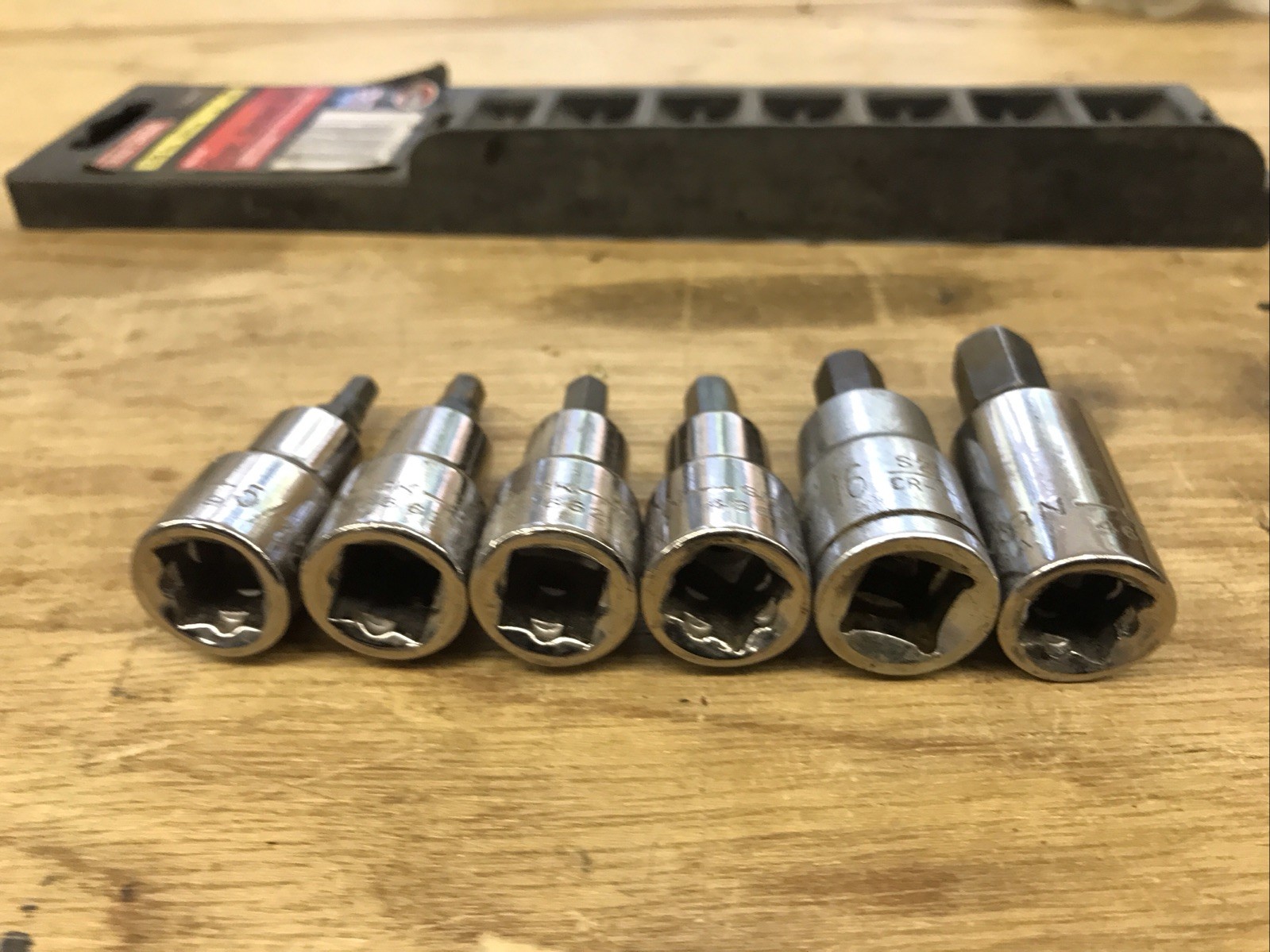 Vintage Craftsman USA 3/8 Drive 6 Piece SAE Hex Bit Socket Set #9-34447