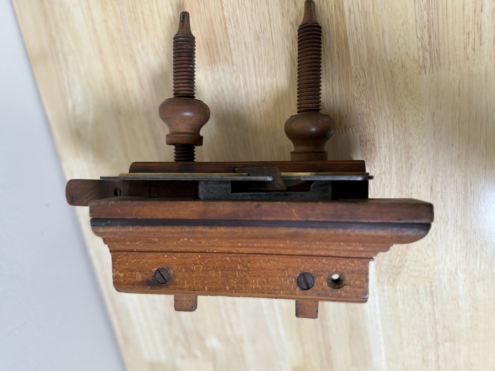 Antique E.F. Seybold Wooden Plough Plow Plane 1800s READ
