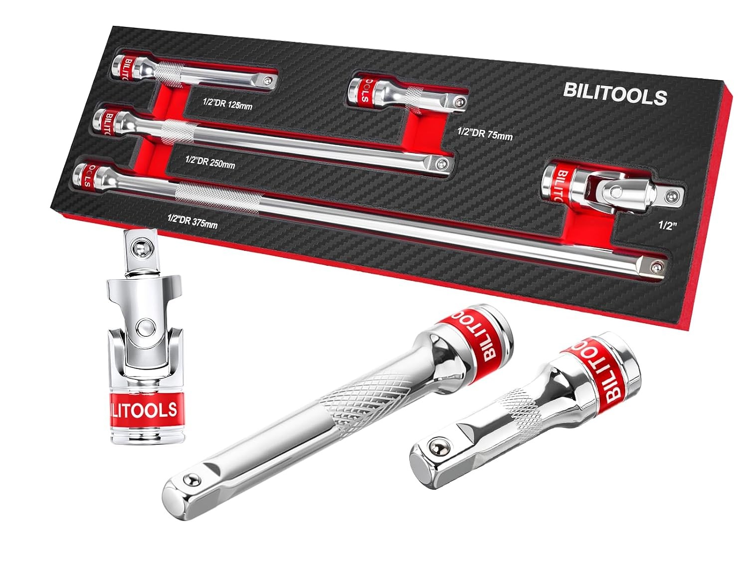 1/2 inch 5 Piece Socket Extension Set 1/2 inch Drive Socket Set Extra Long