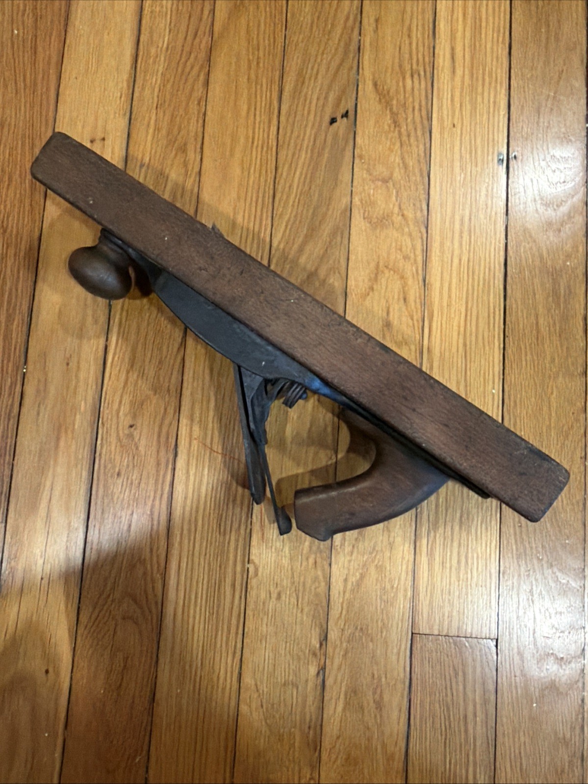 Antique Wood Carpentry Tool 15″ Planer Plane Has Age Loose Blade