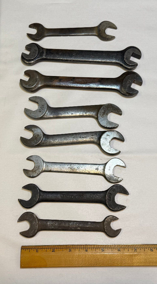 Lot Of 8 Vintage Wrenches Mixed Craftsman Billings Williams Fairmount Smiths USA