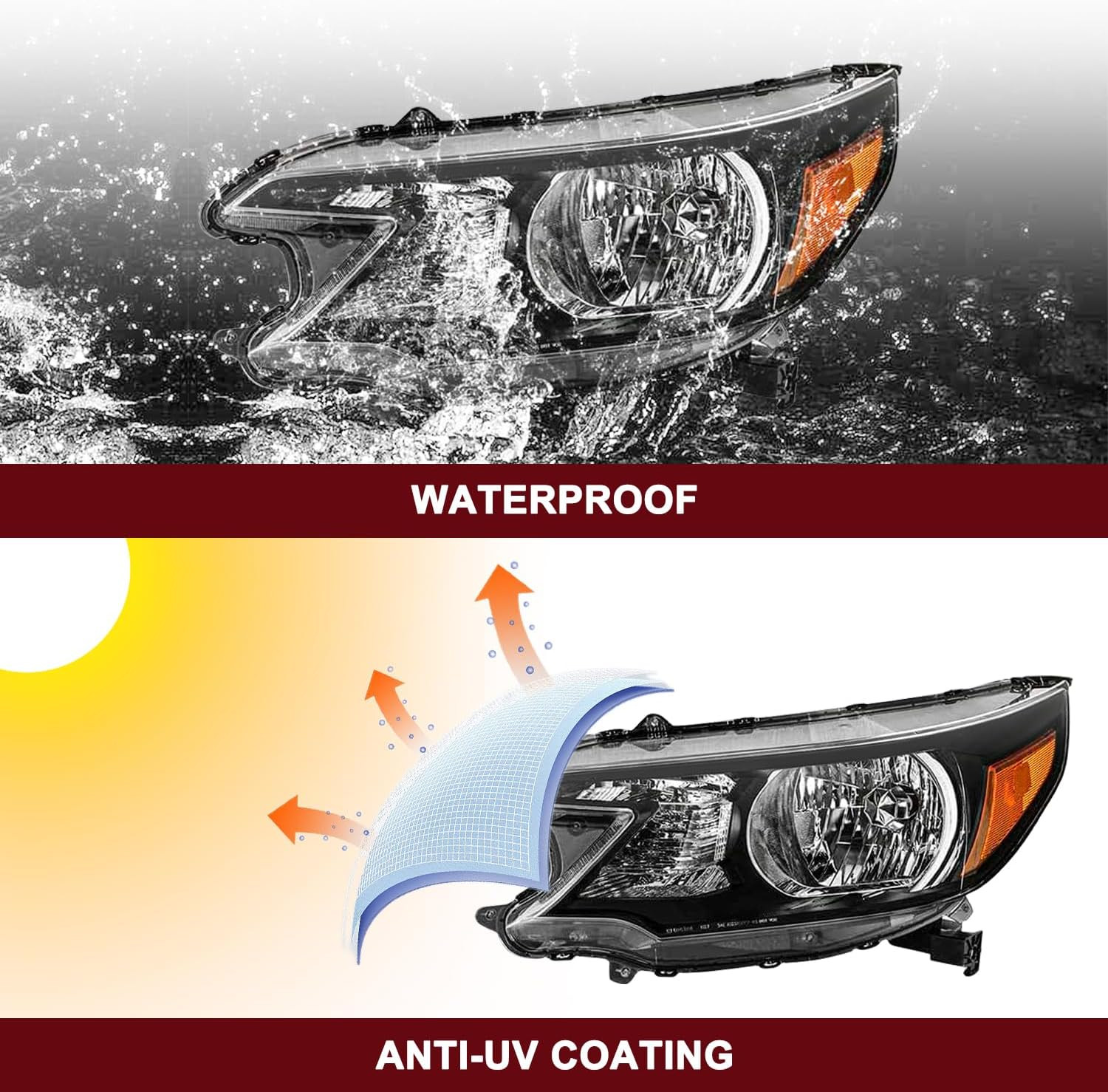 Headlight Assembly Replacement for 2012 2013 2014 Honda CR-V OE Style Headlamp H