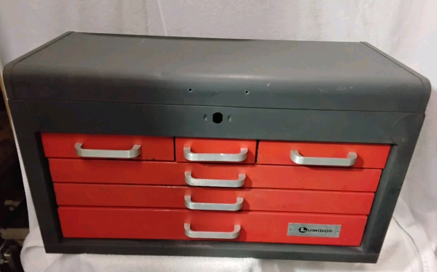 LUMIDOR 46-BR 6 DRAWER 49LB 26″×12″×15″ BLACK & RED HEAVY DUTY VINTAGE TOOL BOX