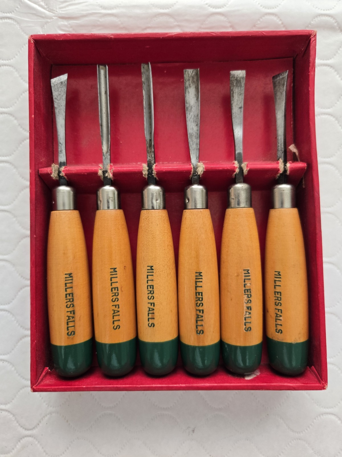 Vintage Millers Falls Carving Tool Set No. 106 in Box 6 Hand Carving Tools
