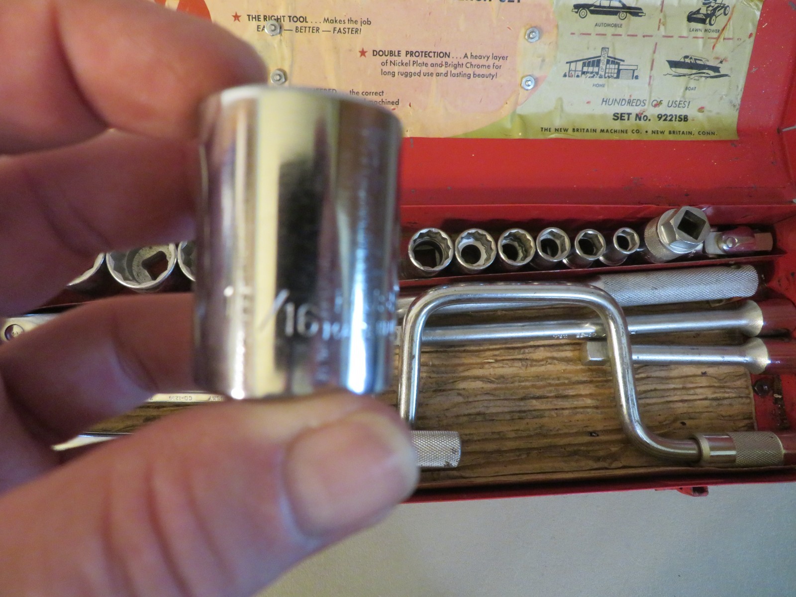 VINTAGE HUSKY TOOLS 21 PIECE 1/2″ DRIVE SAE SOCKET WRENCH SET W/ TOOL BOX USA
