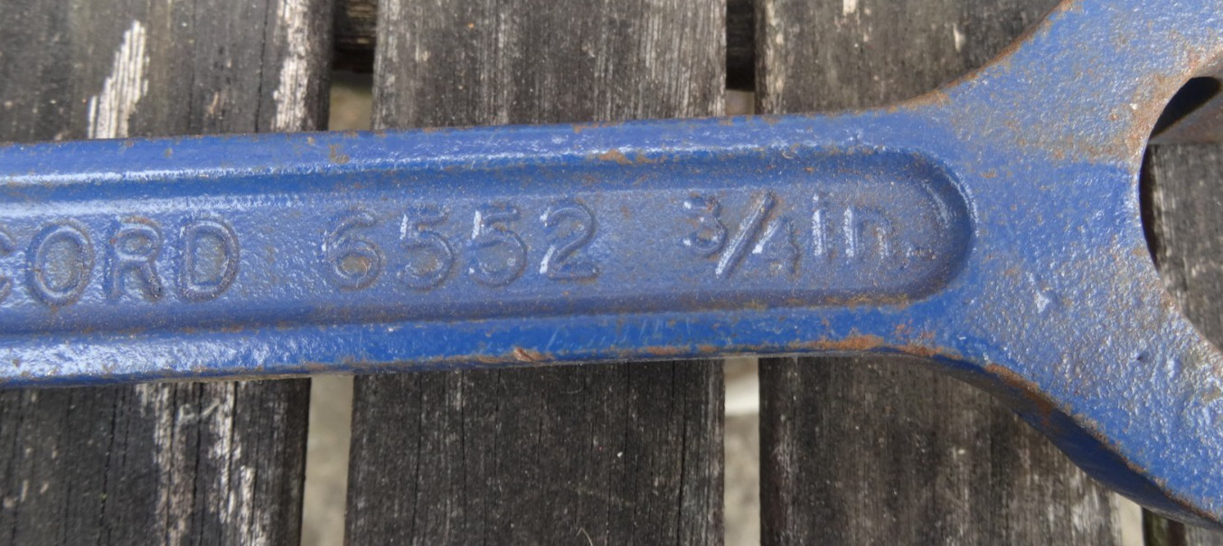 BAHCO RECORD 6552 WRENCH 1/2in ,3/4in made in England