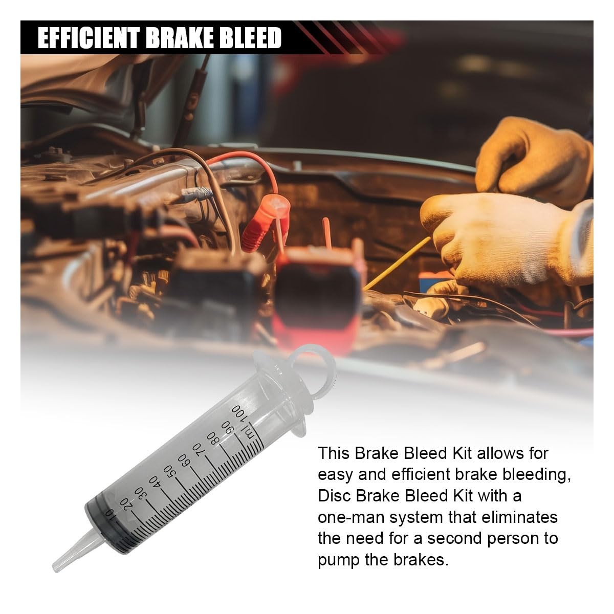 Brake Bleed Kit, Hydraulic Disc Brake Clutch Bleeder Tool with 100ML Syringe 50c