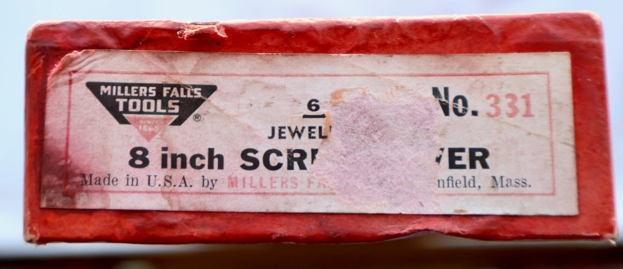 (5) Millers Falls No. 331 Jewelers Screwdrivers + Original Box / Mt Top Tools