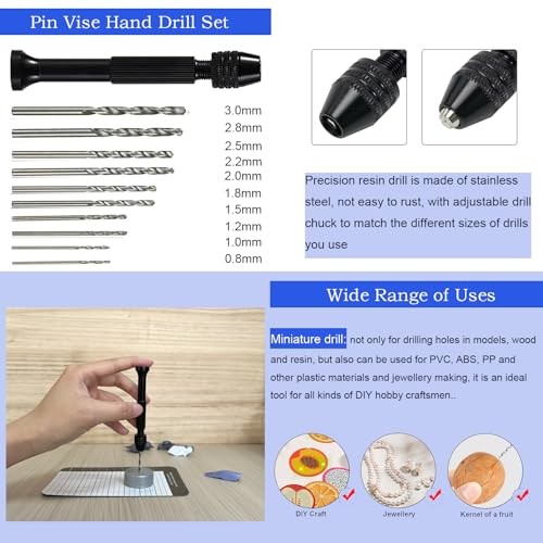 Model Kit with Scribing Tools, Pin Vise Hand Drill Set, Tweezers, Brushes for