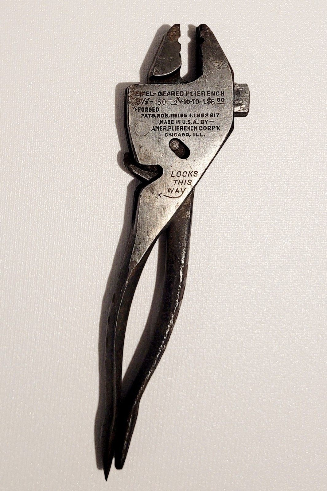 VTG EIFEL GEARED PLIERENCH MADE USA-AMER PLIERENCH CORP-FORGED-8 1/2″