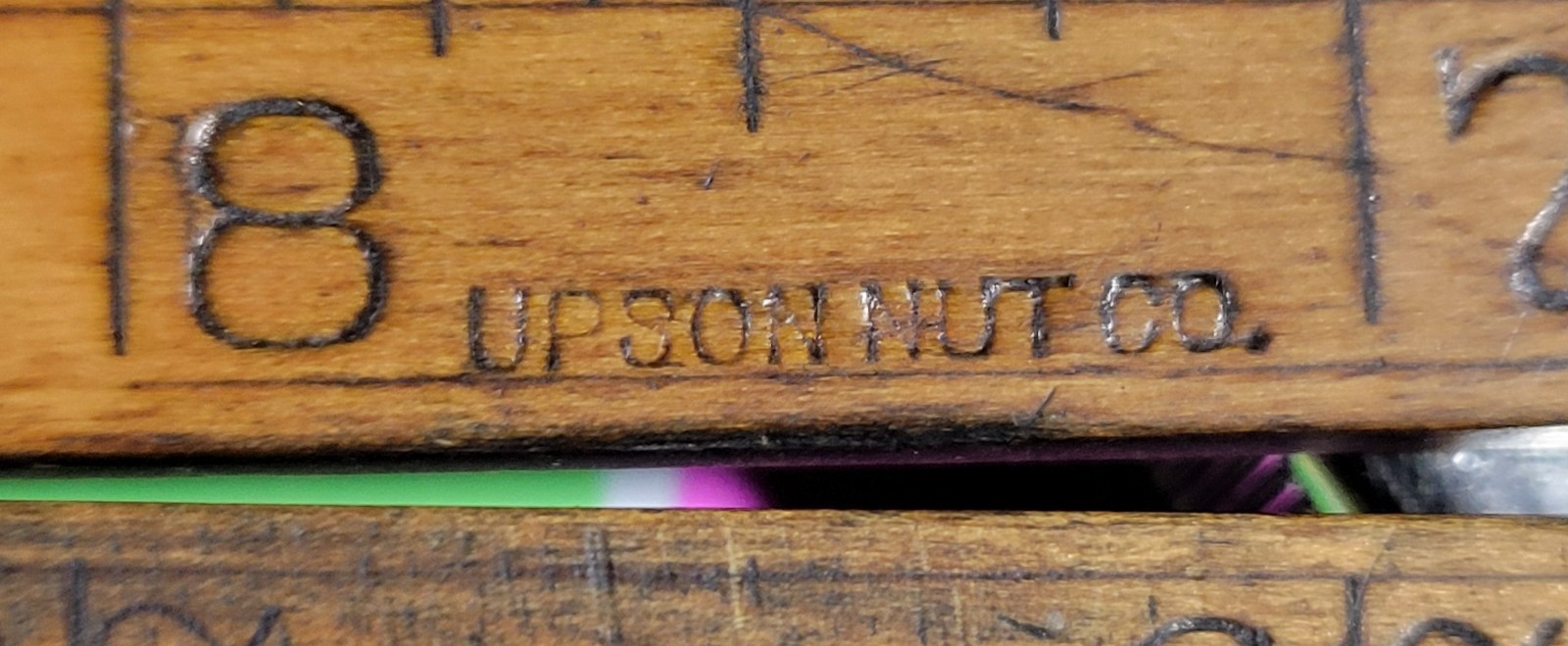 Vintage Upson Nut Co No. 66 Wood & Brass 36 Inches Folding Carpenters Ruler