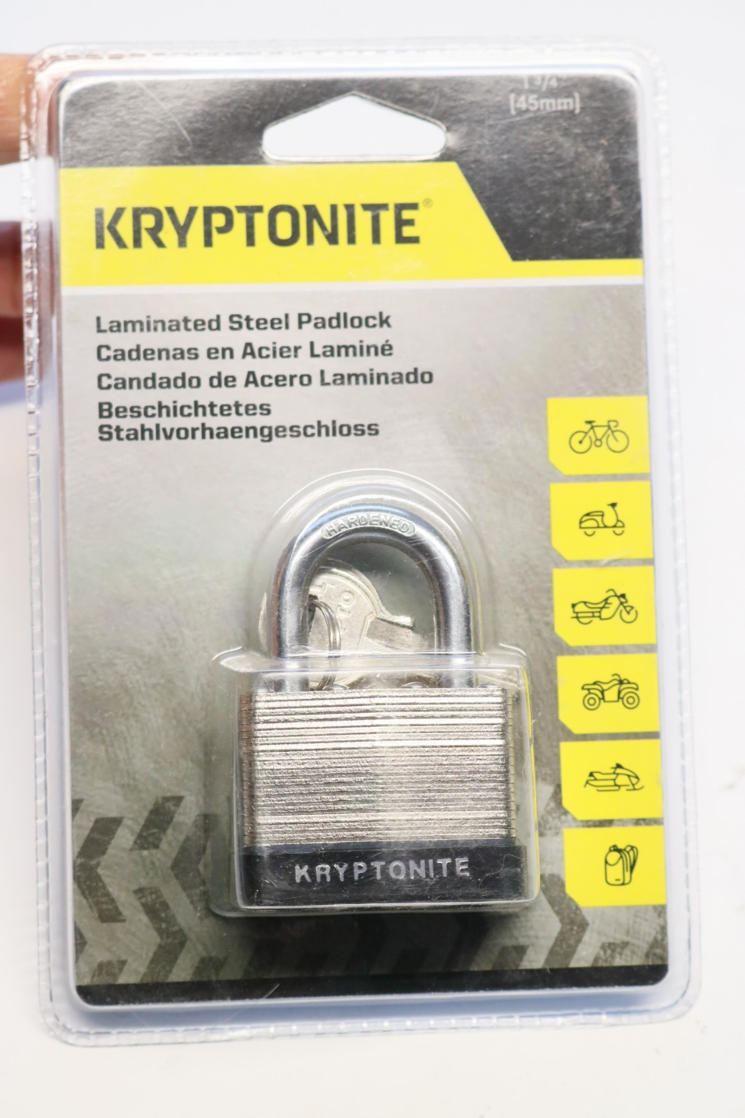 NEW Kryptonite Laminated Steel Padlock for Locking Bike Cables Etc.