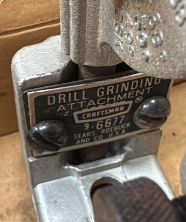 Sears Craftsman Vintage Drill Bit Sharpener Grinding Attachment Free Shipping