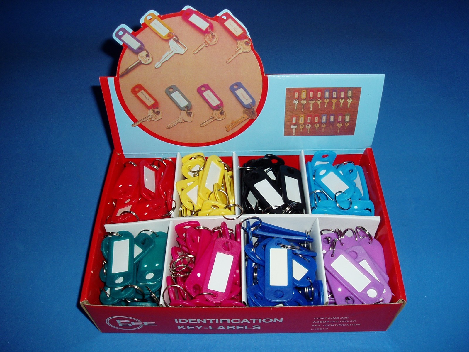 200 PIECE COLOR KEY IDENTIFIER DISPLAY KIT LABEL ID TAGS LUGGAGE IDENTIFICATION
