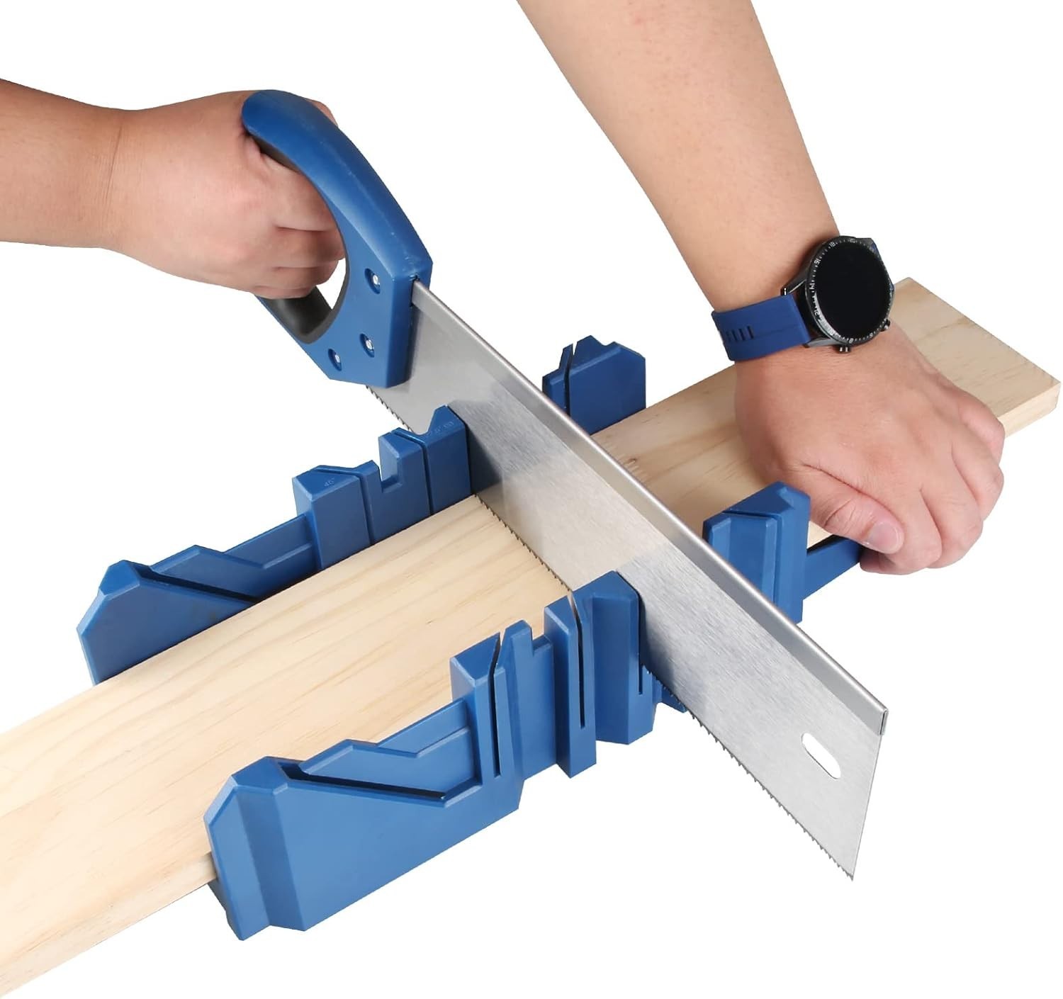 Versatile 14-Inch Mitre Box with Adjustable Angles & Hand Saw for Woodworking