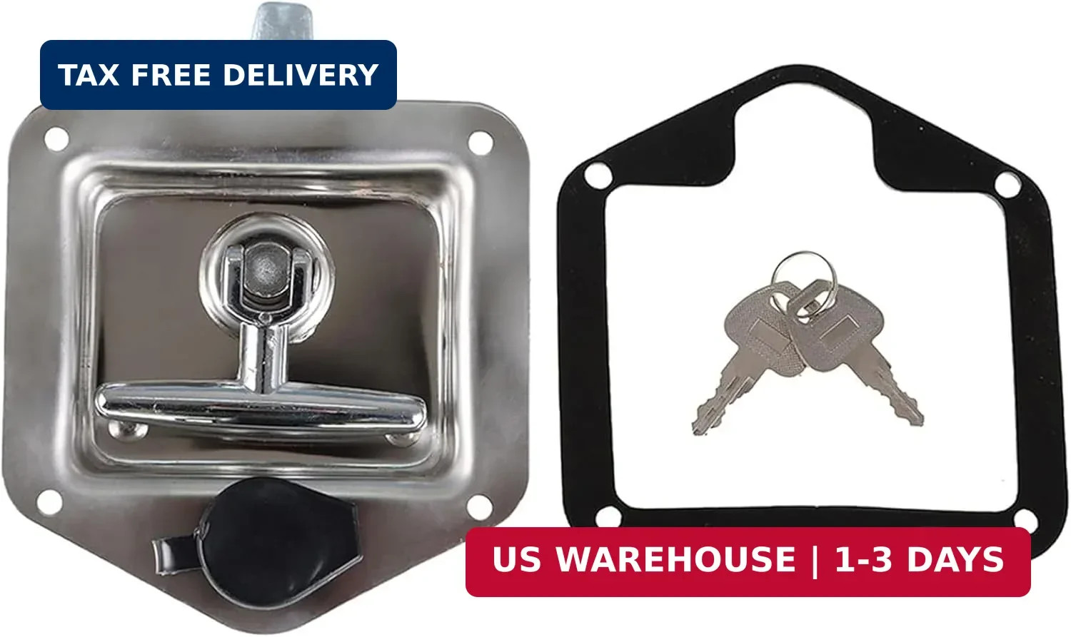 1-Pack Trailer Door Latch Rv Door Tool Box Lock T-Handle Lock 304 Stainless Stee