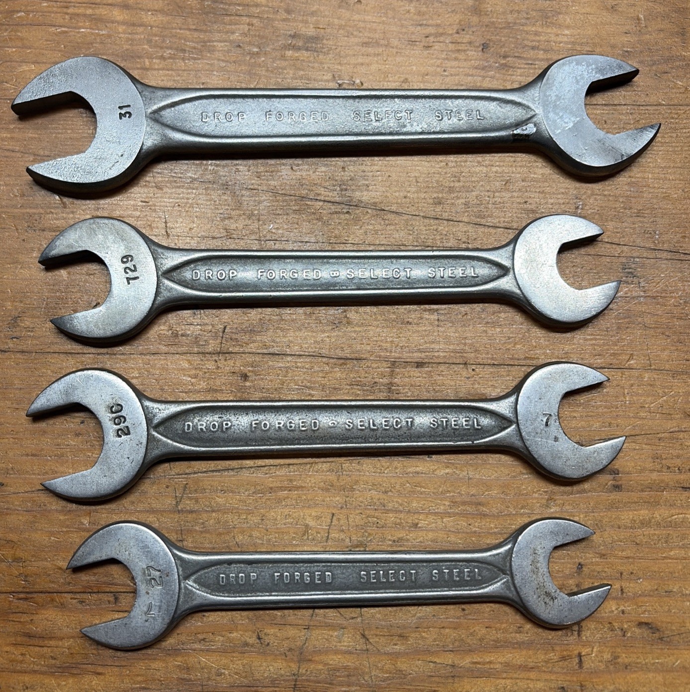 LOT of (4) INDESTRO ? Drop Forged Select Steel Open End Wrench Set USA 🇺🇸 VTG