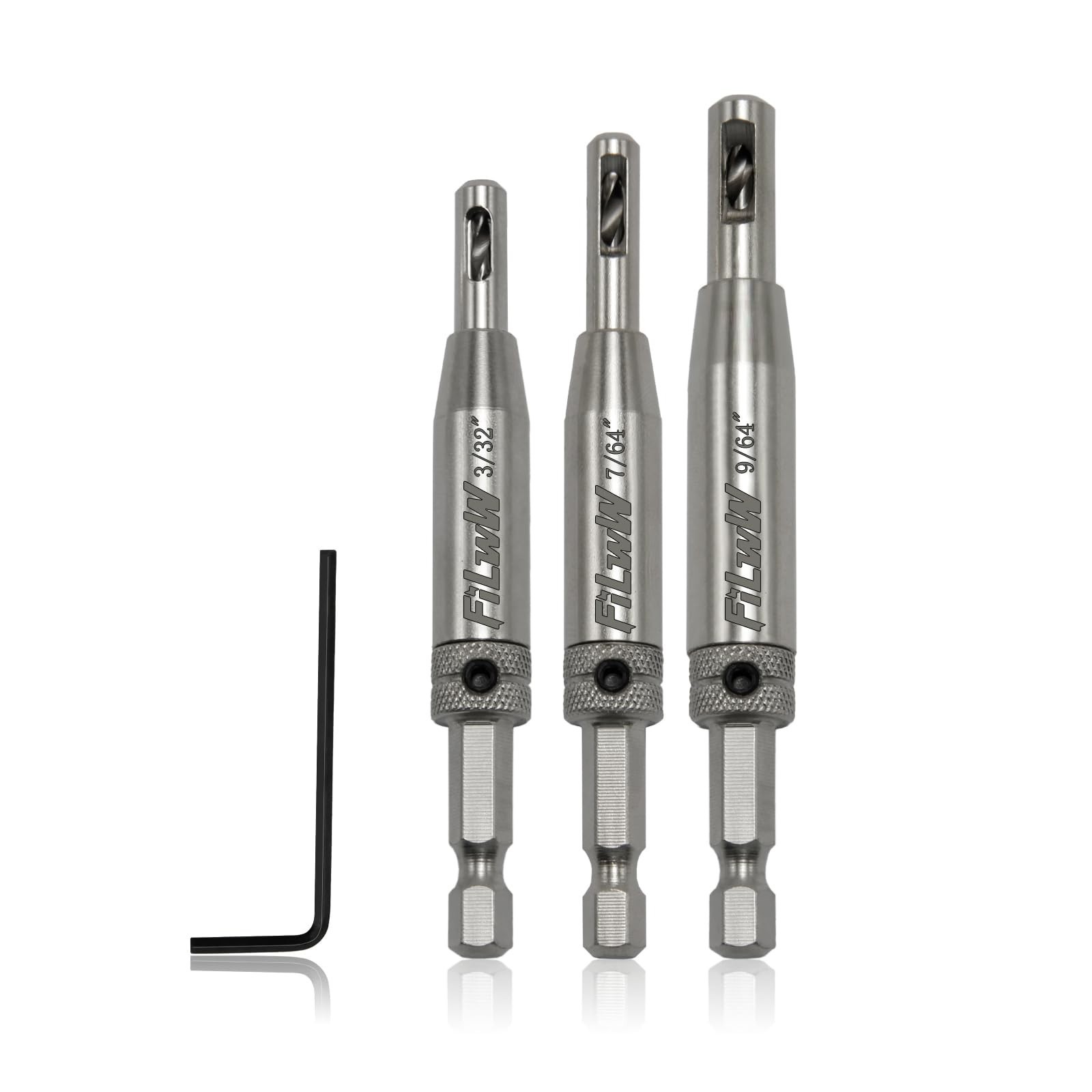 Self-Centering Drill Bit Set, CC2430 3/32″, 7/64″, 9/64″ Self Centering Drill…