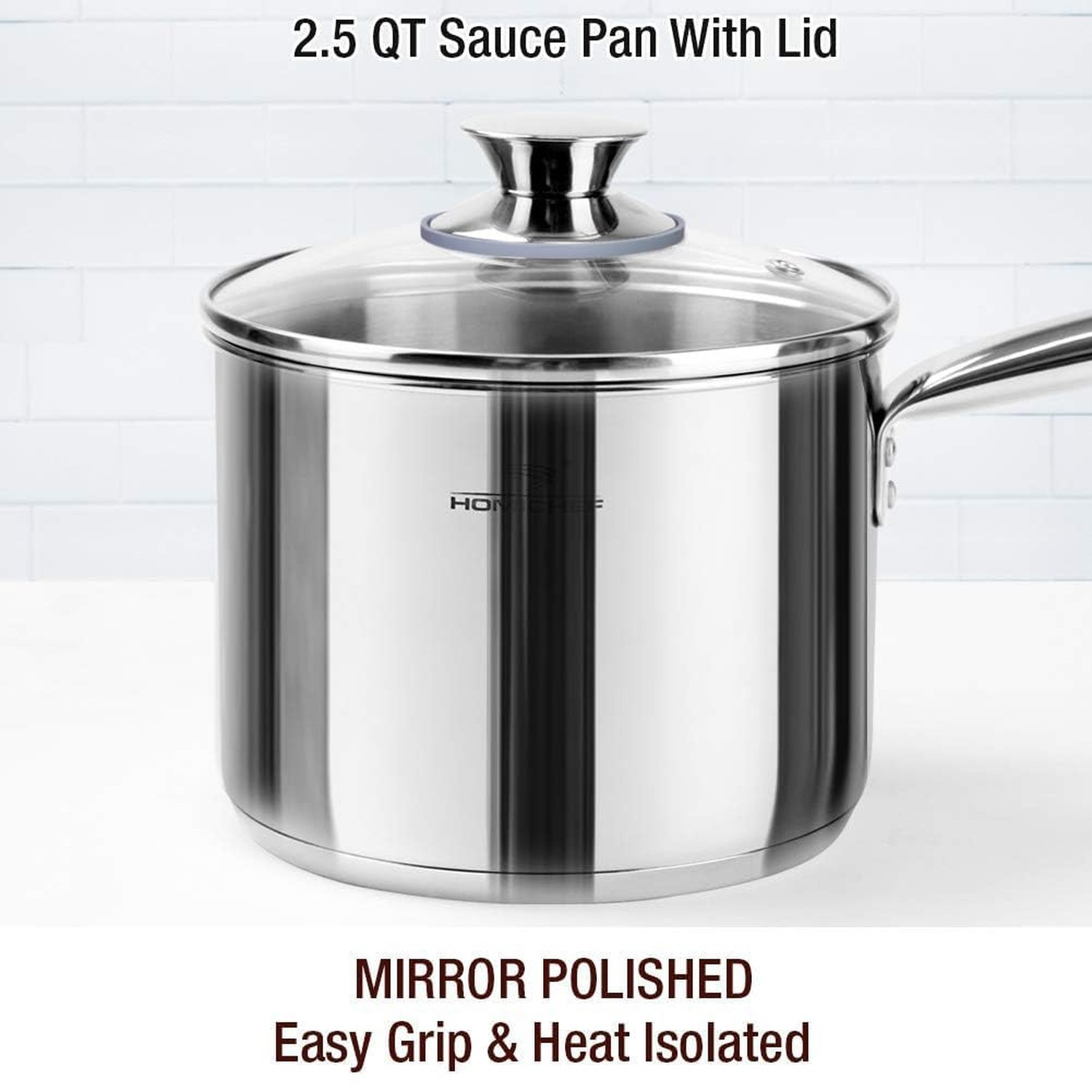 HOMICHEF 14-Piece Nickel Free Stainless Steel Cookware Set – Nickel Free Pots…