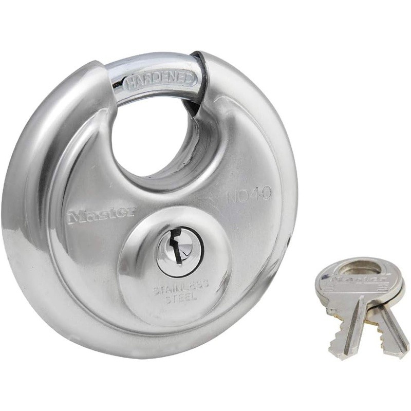 Stainless Steel Disc Padlock Keyed Cut Resistant Indoor Outdoor Security Lock US