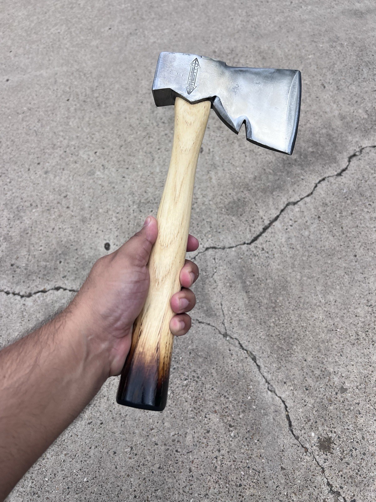 Bad-Axe Stiletto Rigging Axe w/ Custom 13.5in Handle, Mesquite Wedged