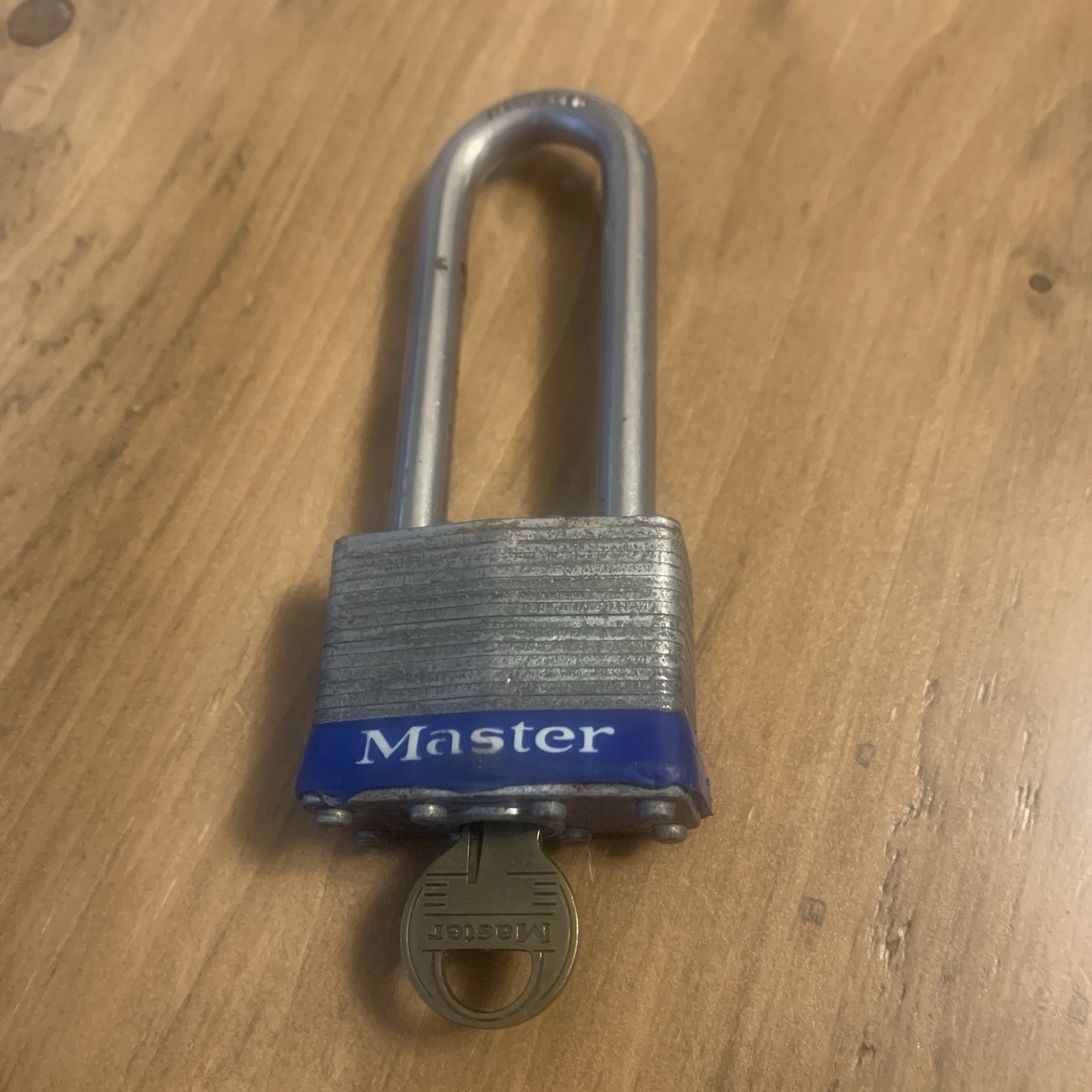Master Lock Co Padlock # 1 Hardened Steel Long Shackle Working Key USA, X2247