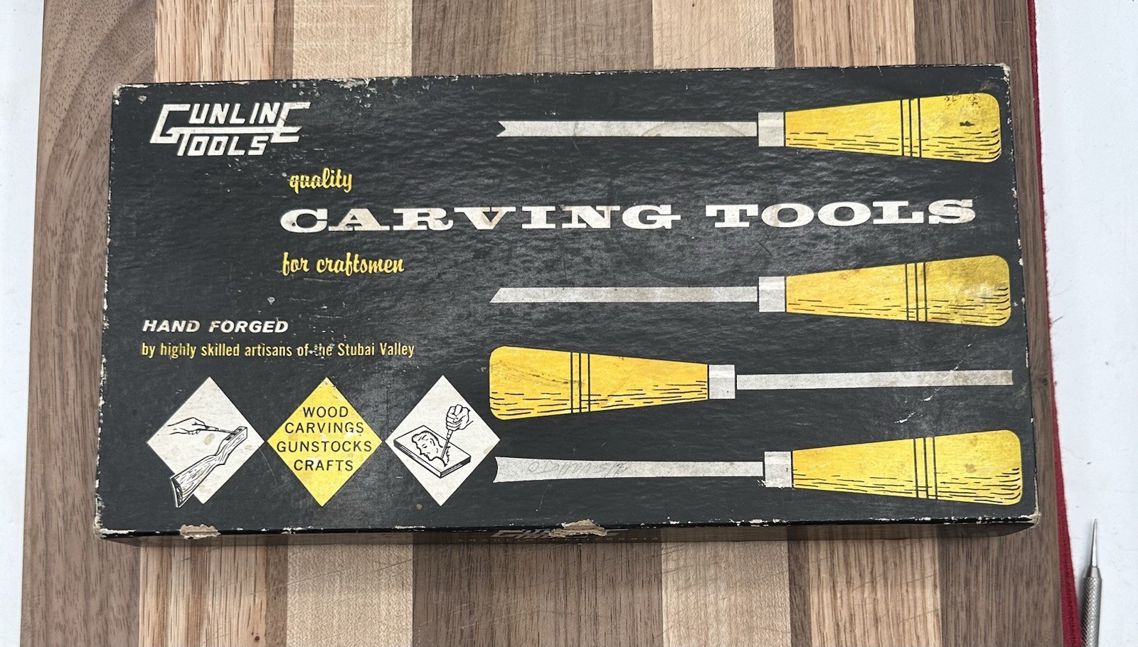 Set of 5 Vintage Gunline Carving Chisels By STUBAI Austria C-705 USA
