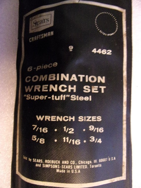 VINTAGE CRAFTSMAN WRENCHES WITH CASE =V= 1/2 9/16 5/8 11/16 3/4 MISSING THE 7/16