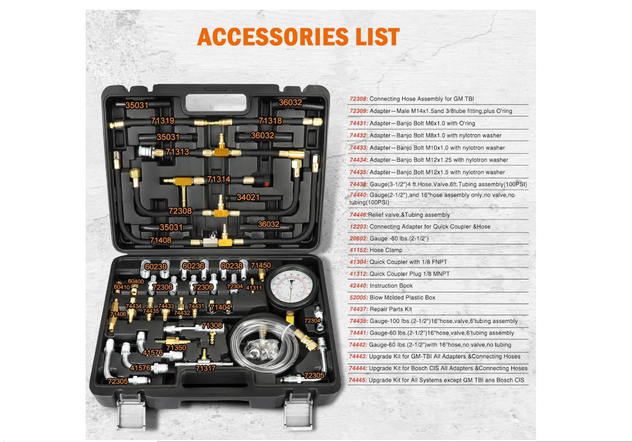Kit de medidor de presión de bomba de inyección de combustible de 0 a 140 PSI, h