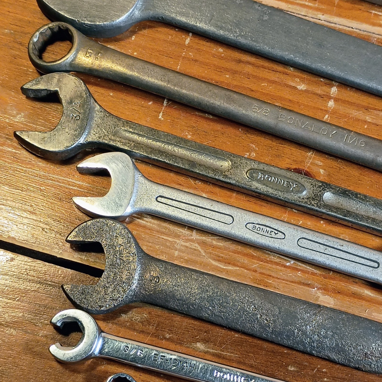 Lot Of 8 Vintage Bonney Made In USA Wrenches Open End Combination Double Box End