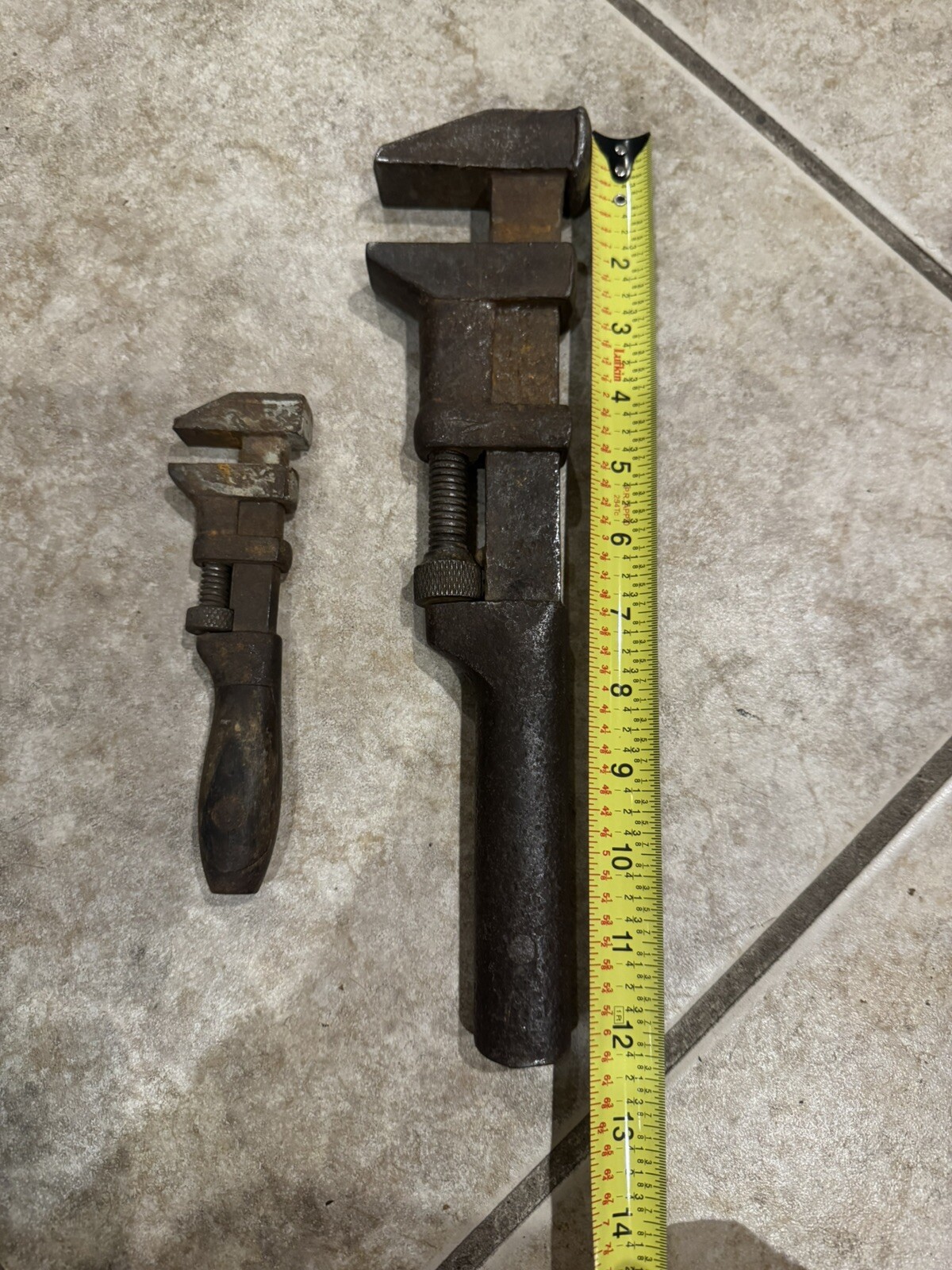 1800s RARE MODEL Coes Wrench Co Steel Handle 12”+ And 6 1/2 Adjustable Wrenches