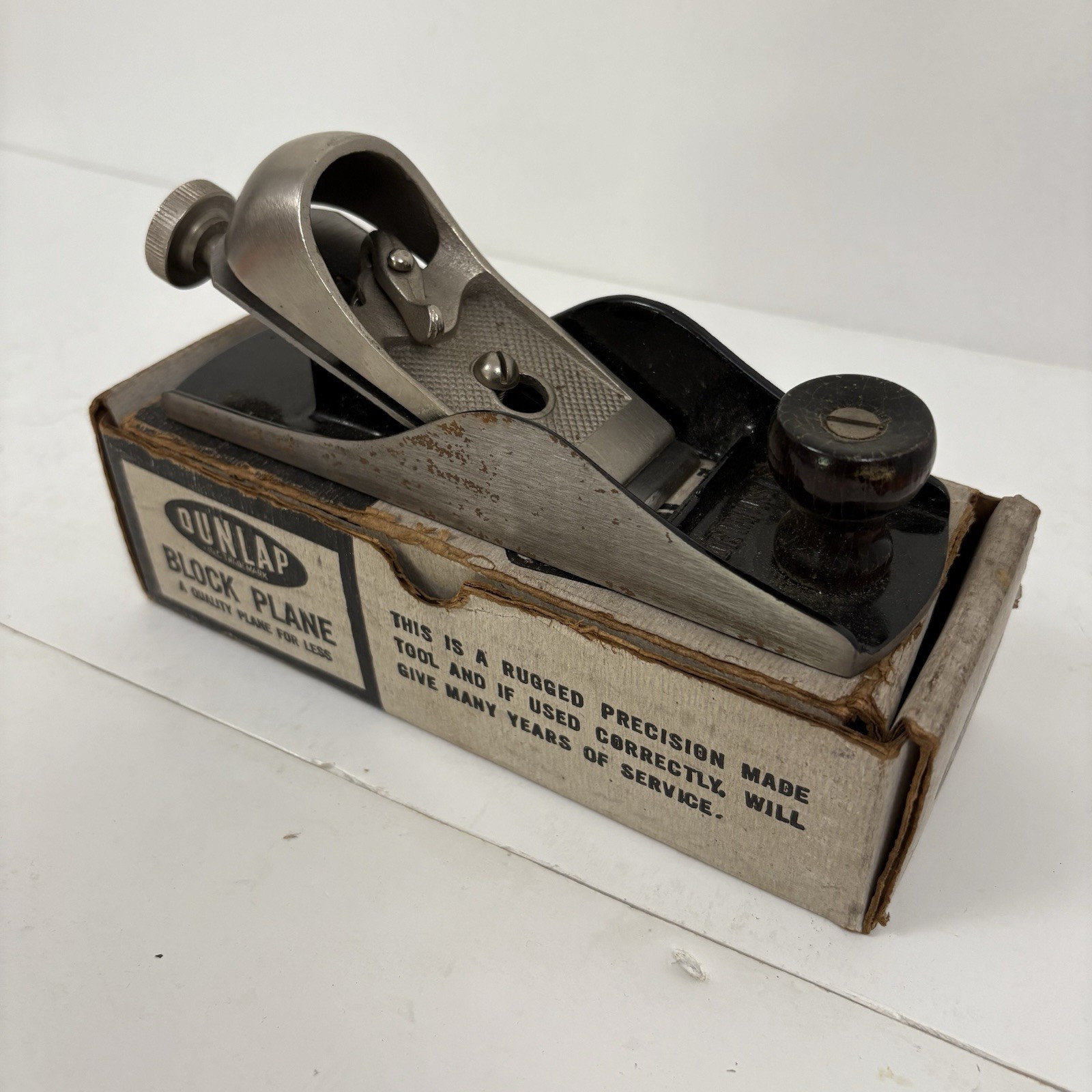 Dunlap Block Plane #3701 7 1/8 Inches Long 1 5/8 Cutter In Original Box