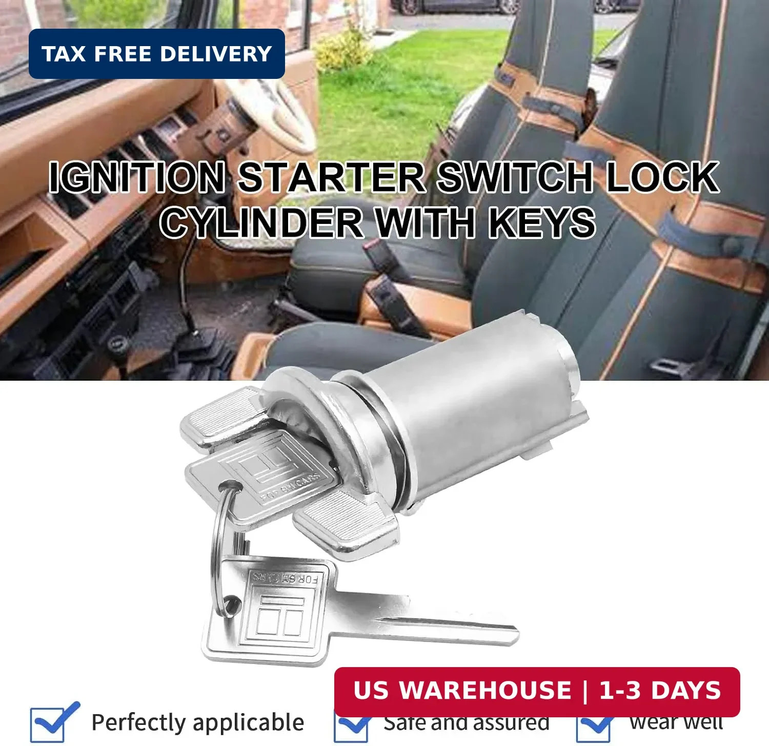 Ignition LC1426 Ignition Starter Switch Lock Cylinder with Keys, Replacement for