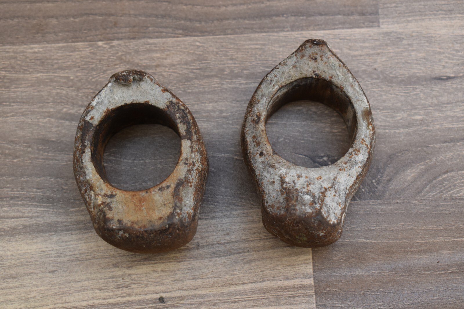 Vintage Old Iron Hammer Heads Blacksmith Tinsmith Mechanic Tool primitive 2pcs