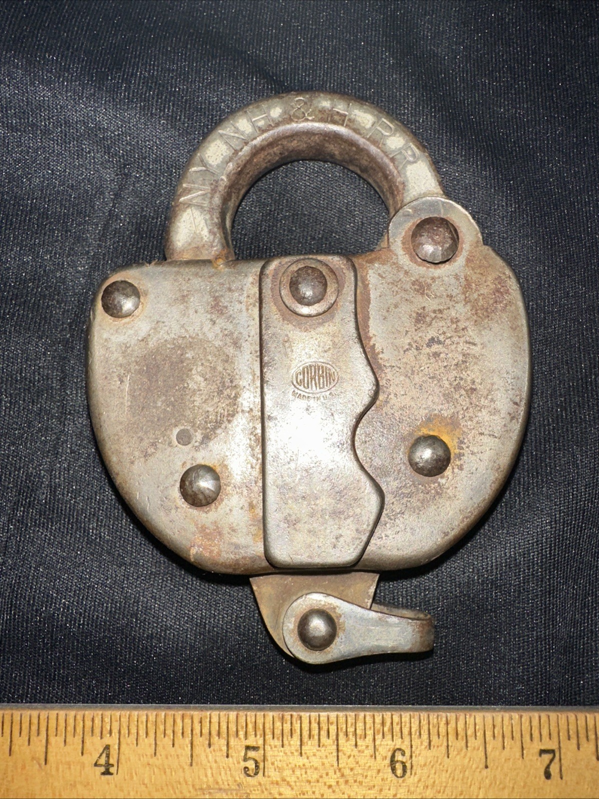 Antique Corbin Padlock No Key Large Historical Lock