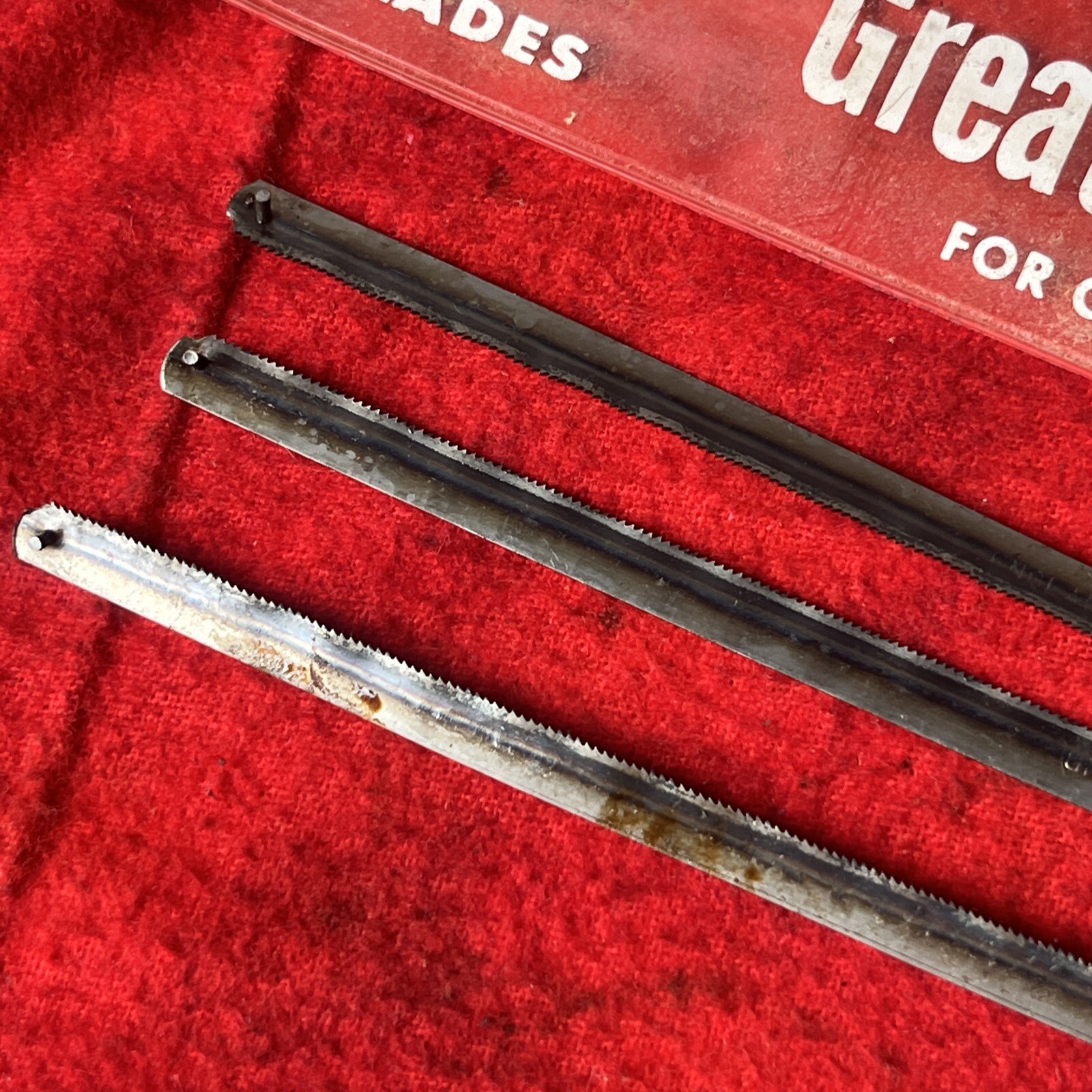 VINTAGE GREAT NECK COMPACT FRAME SAW BLADES #6158 3 PCS – USED (k12)