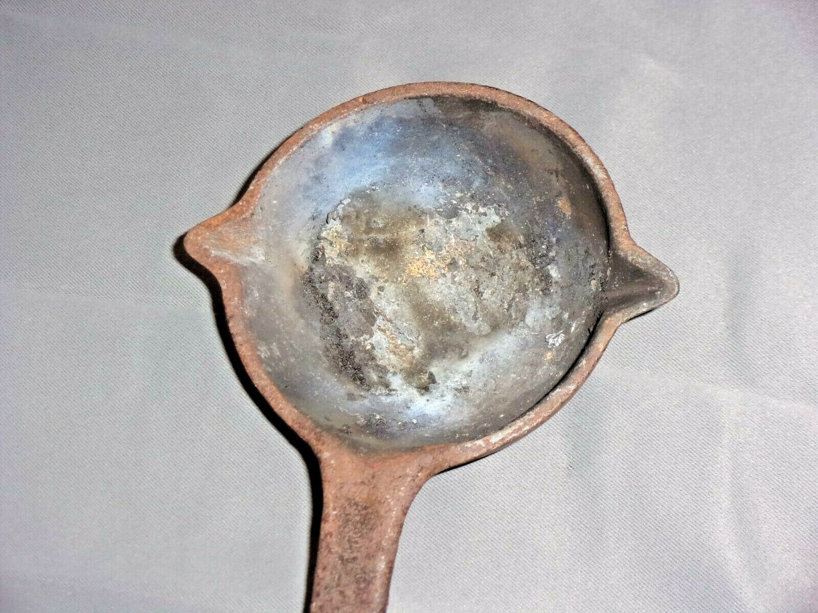 Antique No. 5 Lead Smelting Ladle 18″ Chicago Specialty Co Malleable Iron 3428