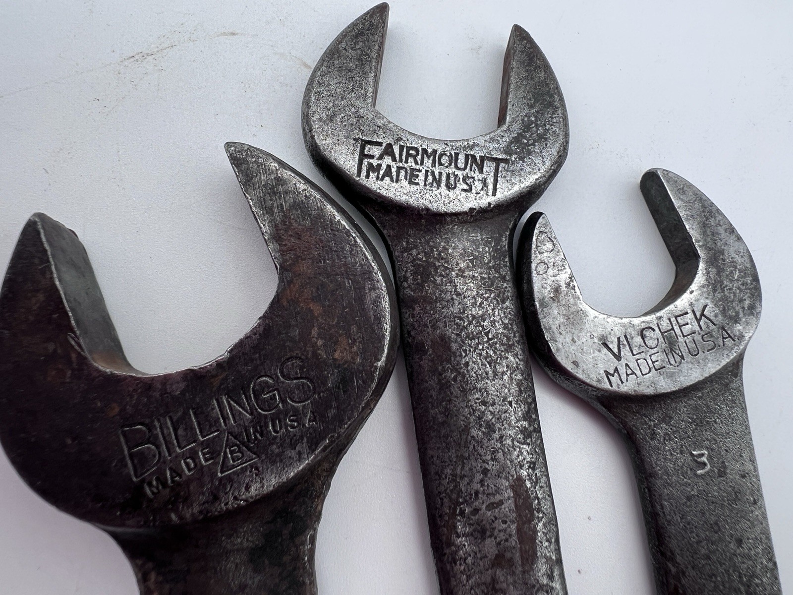 Billings Fairmount Vlchek Vintage Open End Wrenches Made USA