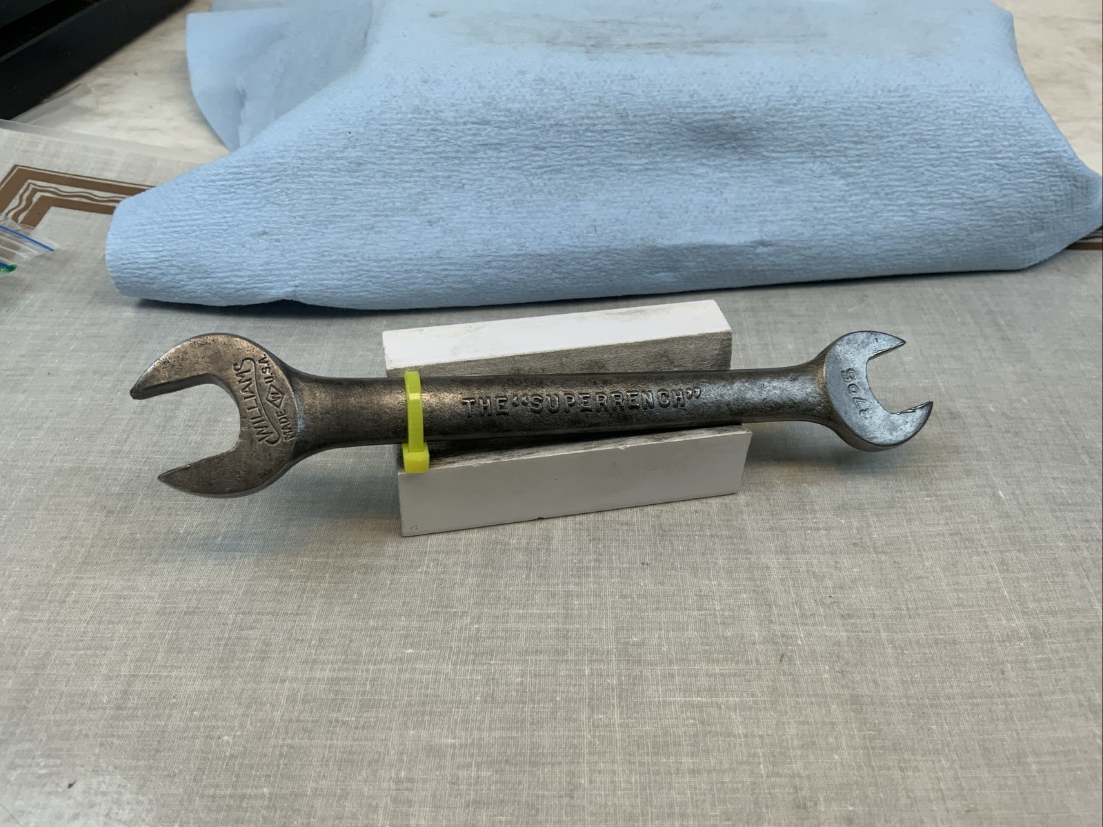 WILLIAMS 3725, SUPERRENCH, Open End Wrench, 1/2in. x 7/16in., USA Yellow
