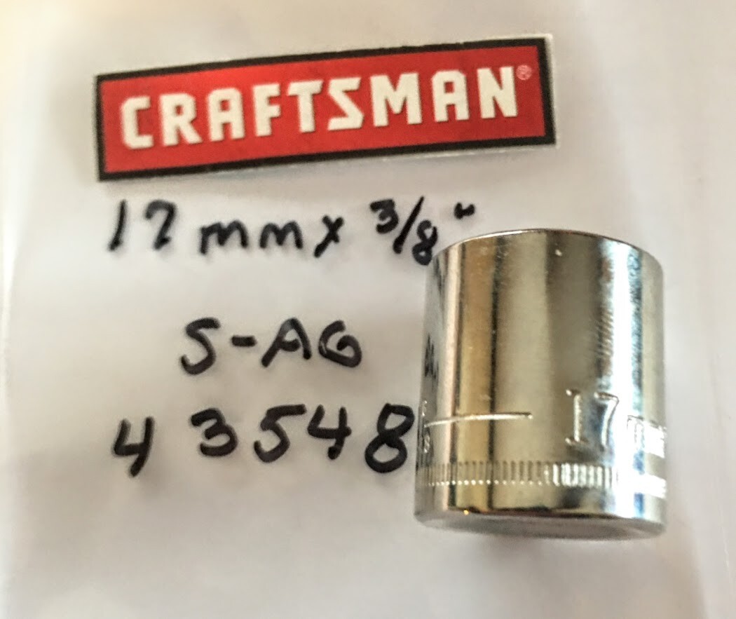 Craftsman 17mm x 3/8″ Standard Socket – S-AG 43548 – 6 Pt – Free USA Shipping