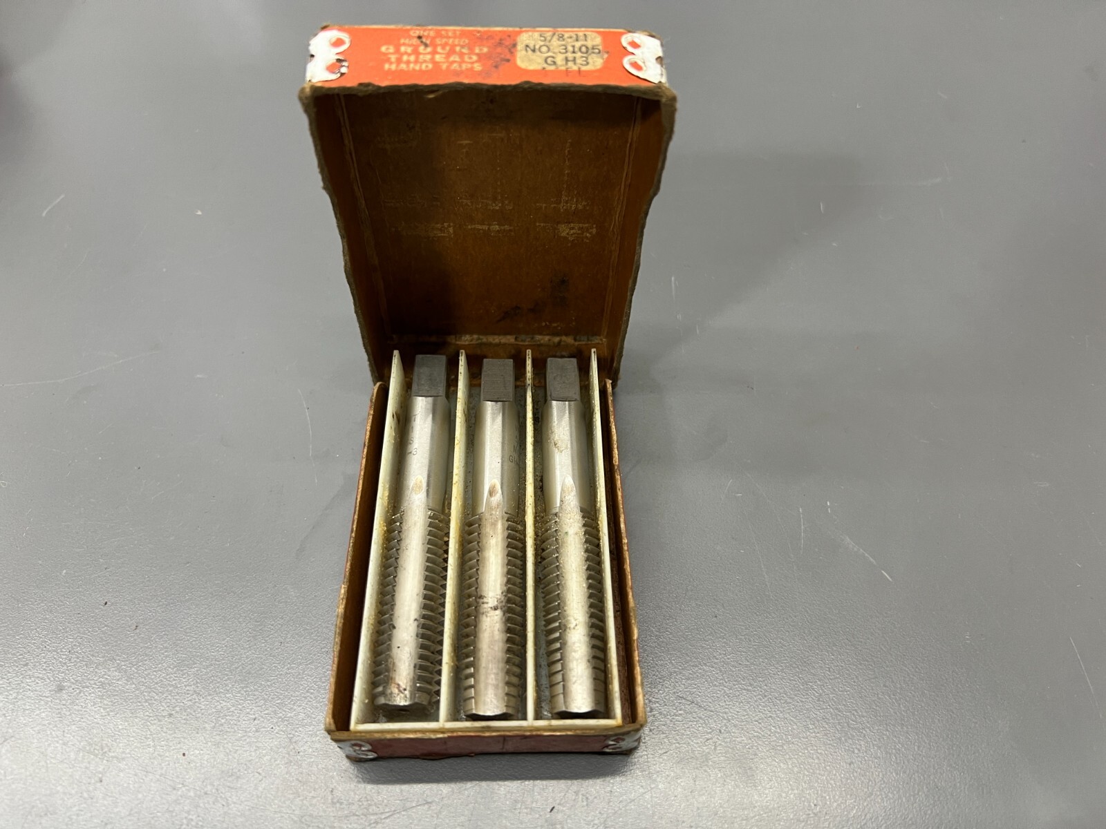 VERMONT MACHINIST HAND TAP SET 5/8-11 NC HSS GH3 TAPER PLUG BOTTOM – VGC – USA